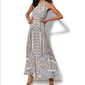 Navy Blue and White New York & Company Maxi dress